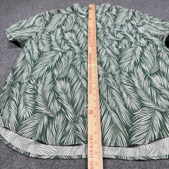 J.Crew Green Linen Aloha Hawaiian Palm Leaf Men’s XXL - Picture 6 of 6